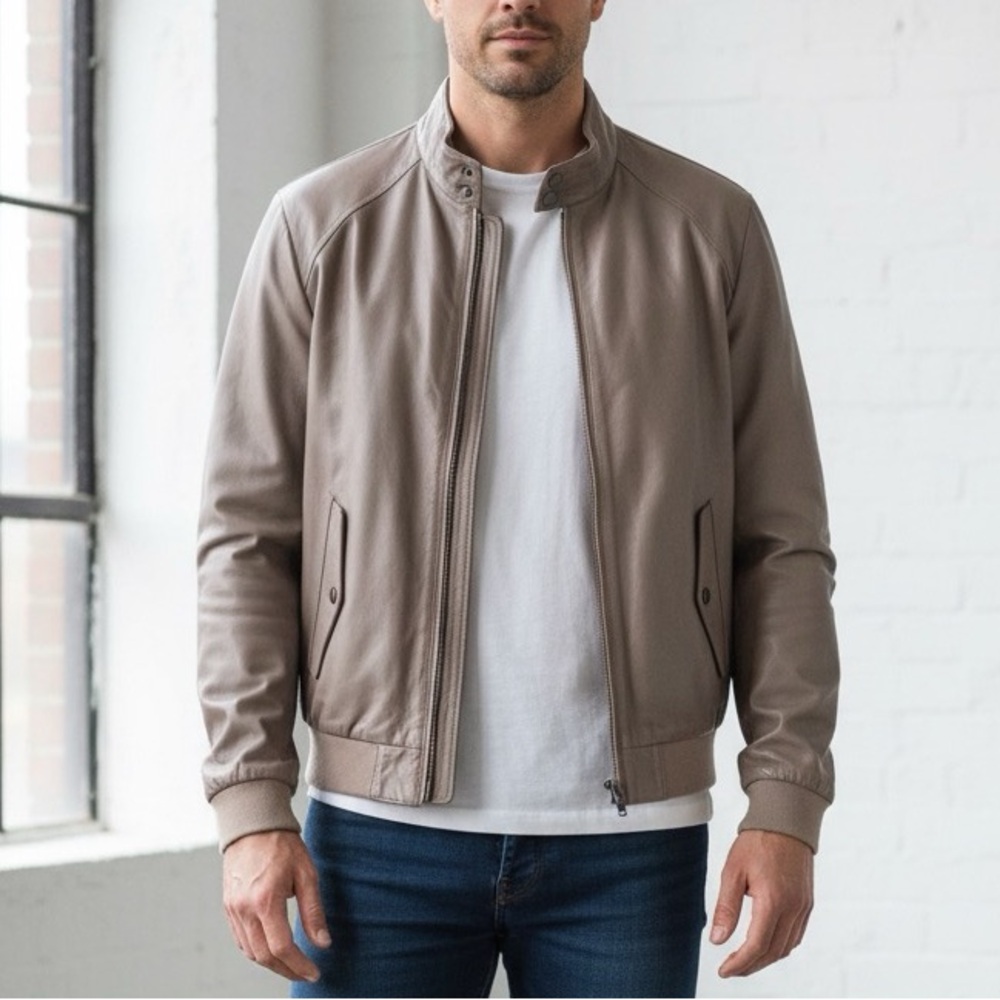 Pal Zileri Reversible Wool Blend Bomber Jacket Size 50 USA L